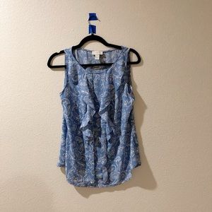 LOFT ruffle front tank top